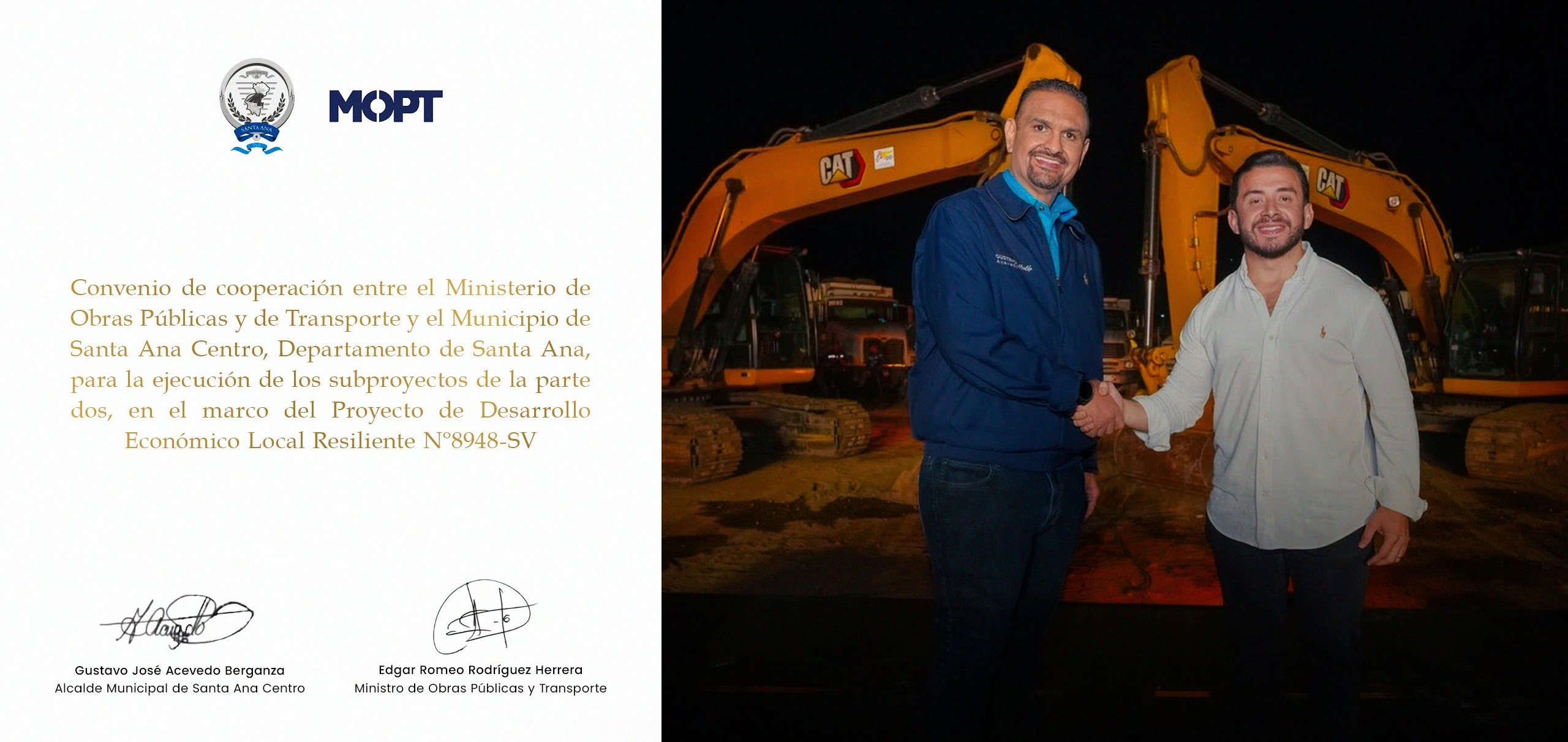 Convenio Alcaldía y Ministerio de Obras Públicas